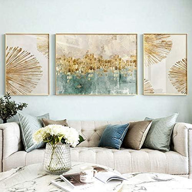 Mural Wall Art Decorative Painting European Style Abstract Triptych Background Wall Decorative Painting Mural