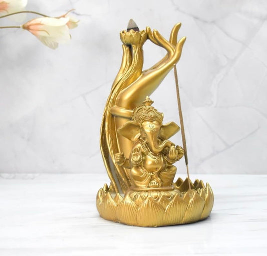 Ganesha Sitting Under Hand Incense Holder