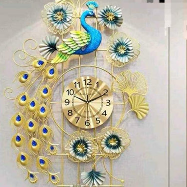 Peacock Metal Wall Clock Material-Wrought Iron