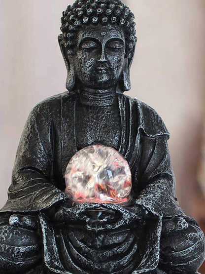 BUDDHA TABLE TOP WATER FOUNTAIN : 28 CM, BROWN