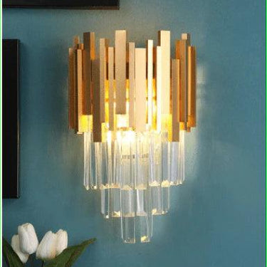 Vide Gold Metal and Crystal Wall Light