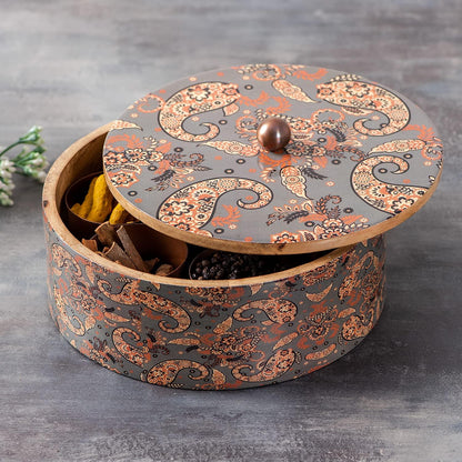 Masala box & Chapati box for kitchen spice box | Anjarai petti for kitchen wooden masala box
