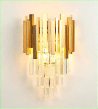 Vide Gold Metal and Crystal Wall Light