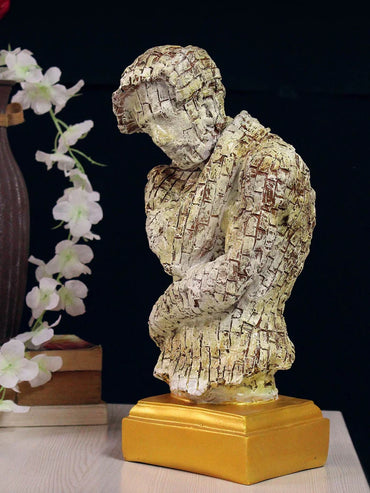 MODERN ART BRICK MAN IN HOLDING POSITION SHOWPIECE FOR TABLE DECOR, GIFT