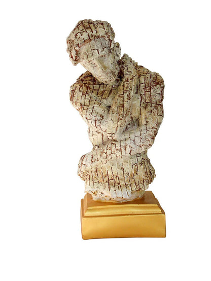 MODERN ART BRICK MAN IN HOLDING POSITION SHOWPIECE FOR TABLE DECOR, GIFT