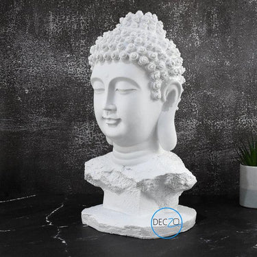 THE AMOGHASIDDHI BUDDHA HEAD STATUE - LARGE (WHITE)