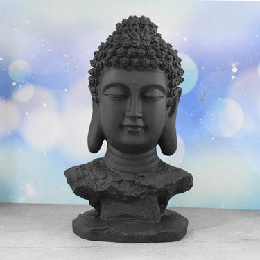 THE AMOGHASIDDHI BUDDHA HEAD STATUE - LARGE (BLACK)