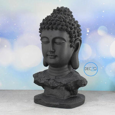 THE AMOGHASIDDHI BUDDHA HEAD STATUE - LARGE (BLACK)