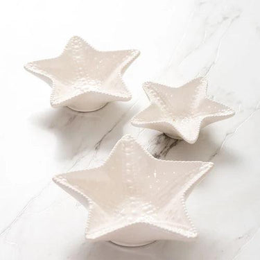 Starfish - Set of 3 White Nut Bowls