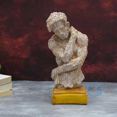 MODERN ART BRICK MAN IN HOLDING POSITION SHOWPIECE FOR TABLE DECOR, GIFT