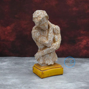 MODERN ART BRICK MAN IN HOLDING POSITION SHOWPIECE FOR TABLE DECOR, GIFT