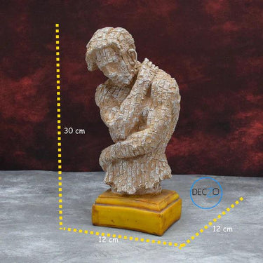 MODERN ART BRICK MAN IN HOLDING POSITION SHOWPIECE FOR TABLE DECOR, GIFT