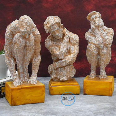 SET OF 3 MODERN ART BRICK MAN FOR TABLE DECOR, GIFT