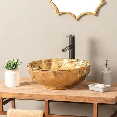 Golden Porcelain Countertop Basin