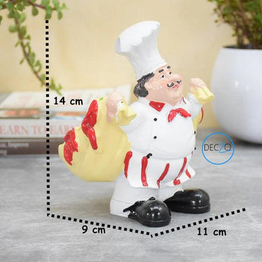 COMBO OF CHEF HOLDING FRY PAN AND CHEF WITH CART SALT AND PEPPER SHAKER HOLDER