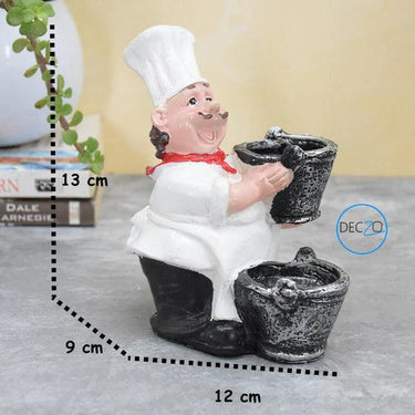 COMBO OF LAUGHING CHEF AND CHEF HOLDING CART PEPPER SHAKER HOLDERS