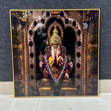 Shri Ganesha Crystal Glass Wall Painting