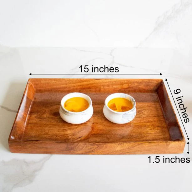 Hidden Hold Mango wood Tray| Brown | Mango Wood