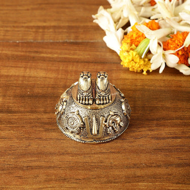 Pure Brass Superfine Lord Tirupati Balaji Feet Charan Paduka | 1.5 Inch Height