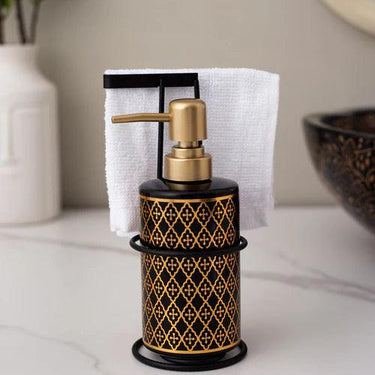 Geometric Pattern Soap Dispenser - Black