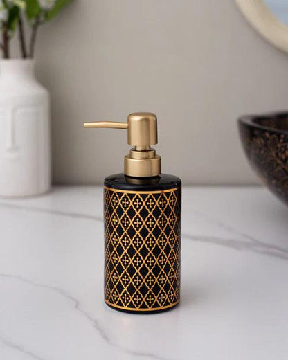 Geometric Pattern Soap Dispenser - Black