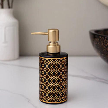 Geometric Pattern Soap Dispenser - Black