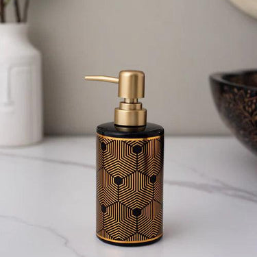 Geometric Pattern Soap Dispenser - Black