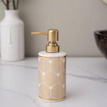 Geometric Pattern Soap Dispenser - White