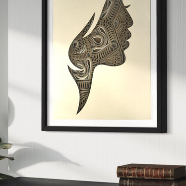 Face of a Lady Multilayer Laser Cut Wall Art Wall Sculpture With Frame