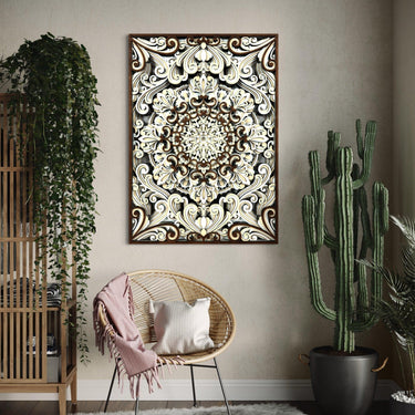 Flower Mandala with 12 Multilayer Laser Cut Wall Art Wall Sculpture Without Frame