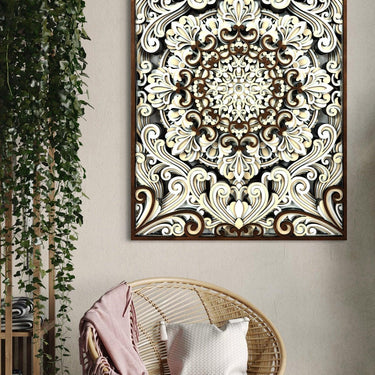 Flower Mandala with 12 Multilayer Laser Cut Wall Art Wall Sculpture Without Frame