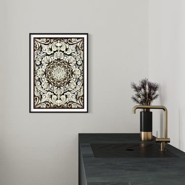 Flower Mandala with 12 Multilayer Laser Cut Wall Art Wall Sculpture With Frame