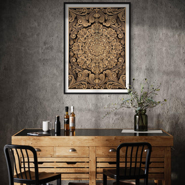 Flower Mandala with 12 Multilayer Laser Cut Wall Art Wall Sculpture With Frame