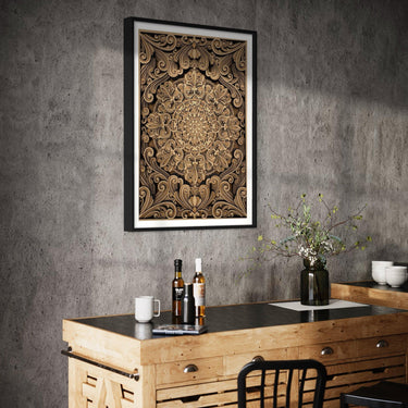 Flower Mandala with 12 Multilayer Laser Cut Wall Art Wall Sculpture With Frame