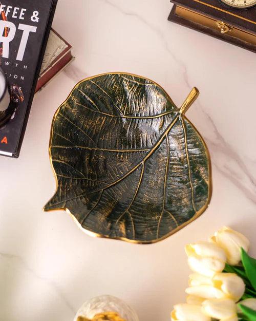 Ashvattha Metal Leaf Platter