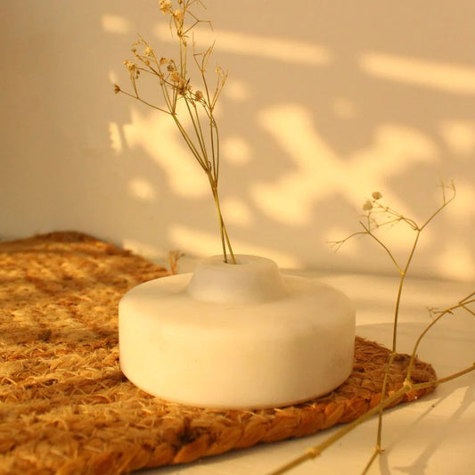 Mini Cylinder Vase White Indian Marble