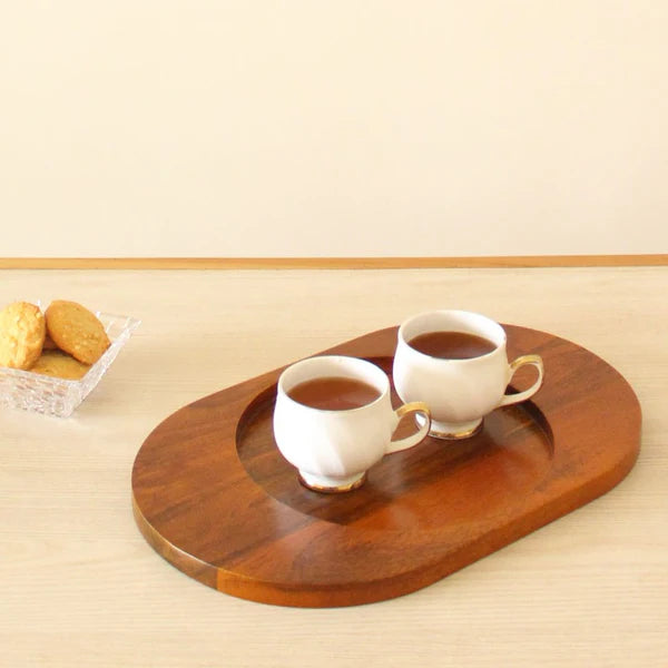 Oval Ellipse Serving Tray | Brown | Mango Wood