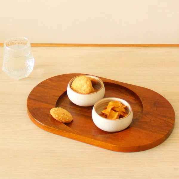 Oval Ellipse Serving Tray | Brown | Mango Wood