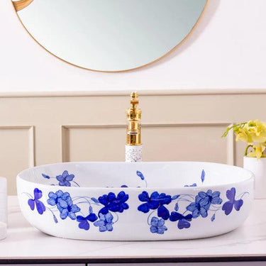 Fantasy Blue & White Porcelain Counter Top Basin