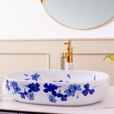 Fantasy Blue & White Porcelain Counter Top Basin