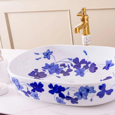 Fantasy Blue & White Porcelain Counter Top Basin