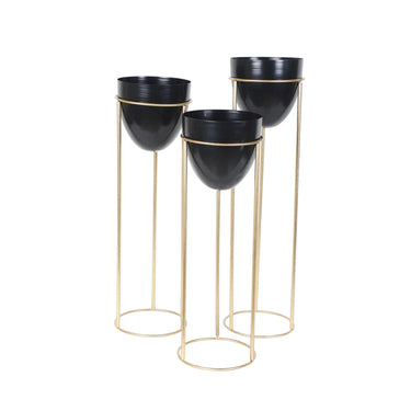 Detachable Black Capsule Floor Planter Set Of 3