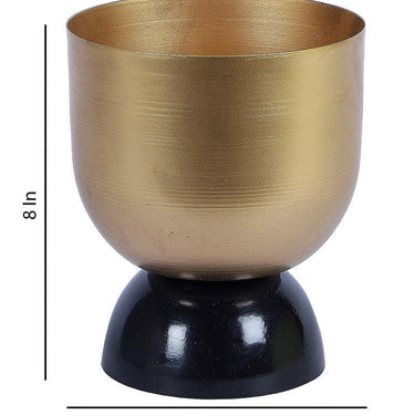 Black & Gold Double Layer Detachable Planter Set Of 2