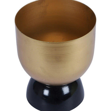 Black & Gold Double Layer Detachable Planter Set Of 2