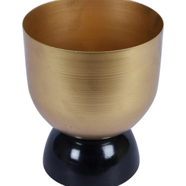 Black & Gold Double Layer Detachable Planter Set Of 2