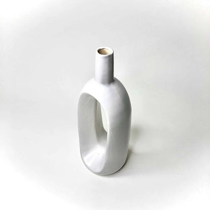 White Hollow Loop Vase