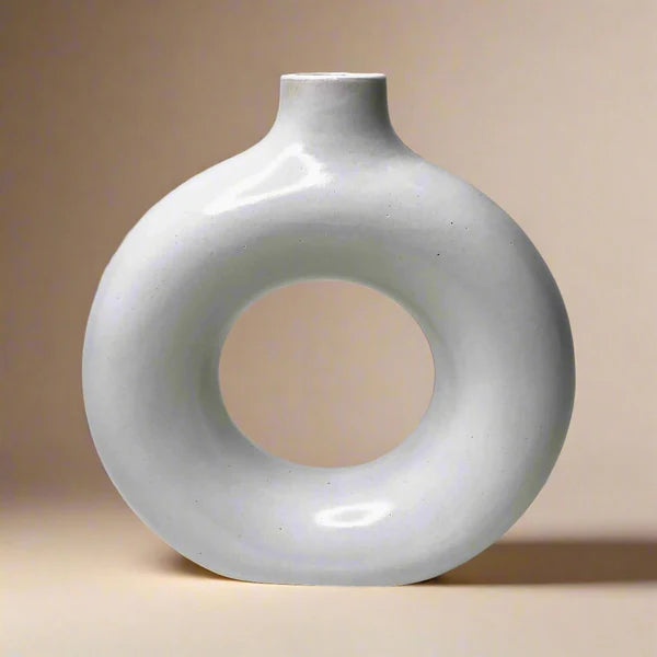 White Donut Vases (Set of 2)