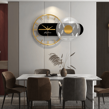 3D Wall Clock with Light Geometric Silent Wall Clock