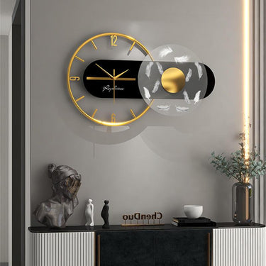 3D Wall Clock with Light Geometric Silent Wall Clock