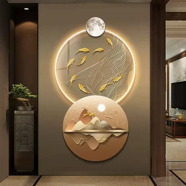 Modern light luxury entrance decorative painting with good meaning, wall lamp painting